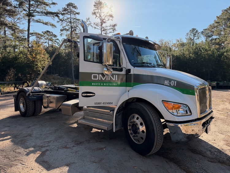 Omni Waste roll off rental branded logo wrap